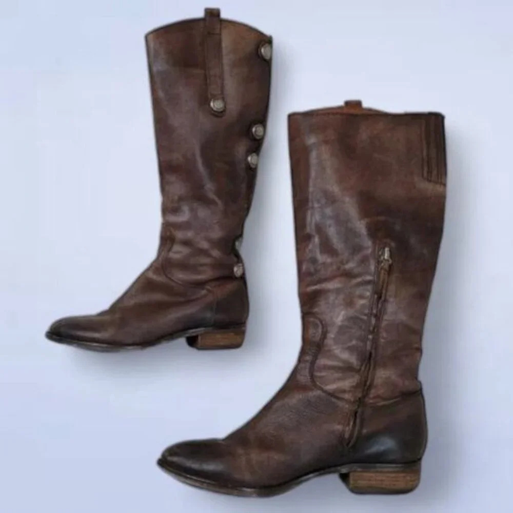 Arnold Churgin Brow Leather Riding Style Inspired‎ Boots - Size 7